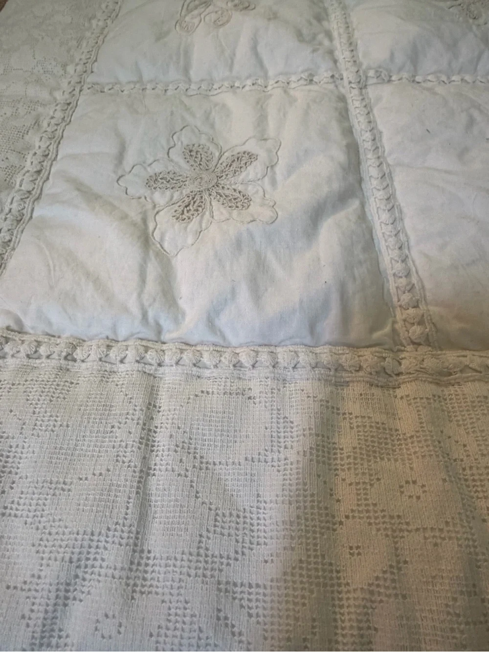 New Anthropologie vienne floral cotton embroidered euro sham lace white cover